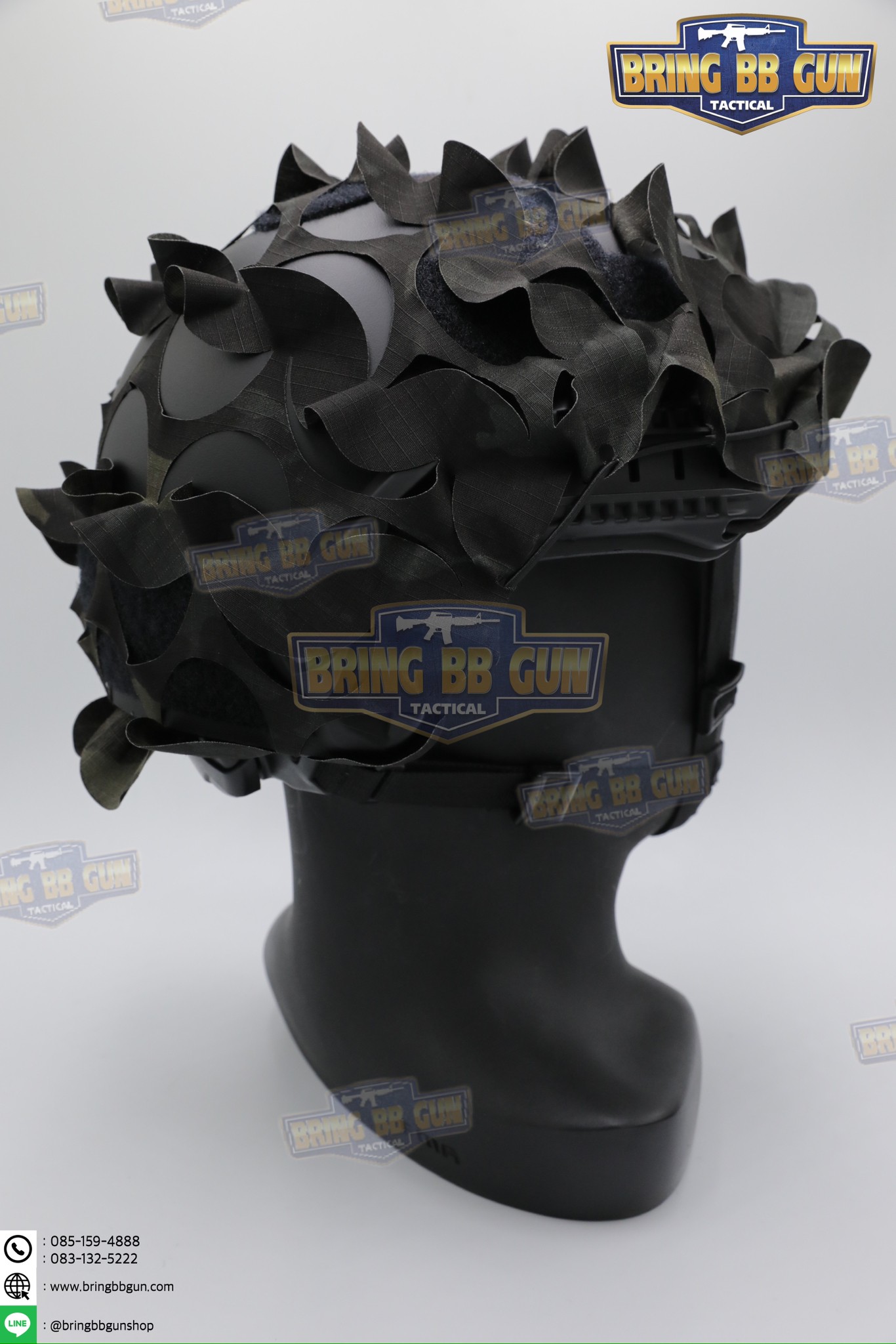 ผ้าคลุมหมวกฟาส แบบตาข่ายพราง (ผ้าคลุมหมวกสำหรับพรางตัว) (Lightweight laser cut helmet cover) (Ghillie Helmet Cover)