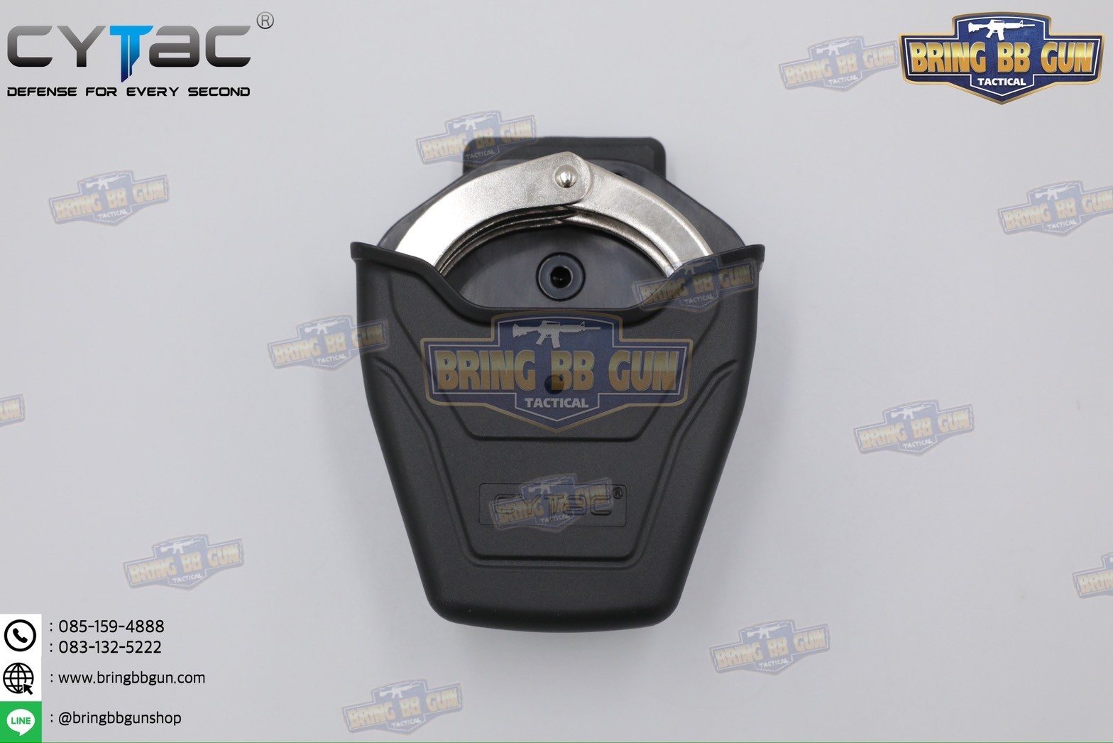 ซองกุญแจมือชนิดบานพับ รุ่น ไม่มีฝาปิด ยี่ห้อ Cytac (Handcuff Pouch) + กุญแจมือบานพับ