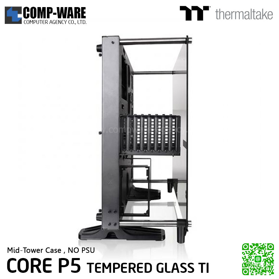 Thermaltake Core P5 TG Ti ,Tempered Glass Titanium Edition ATX Wall Mount Chassis , Space Gray , No Power - CA-1E7-00M9WN-00