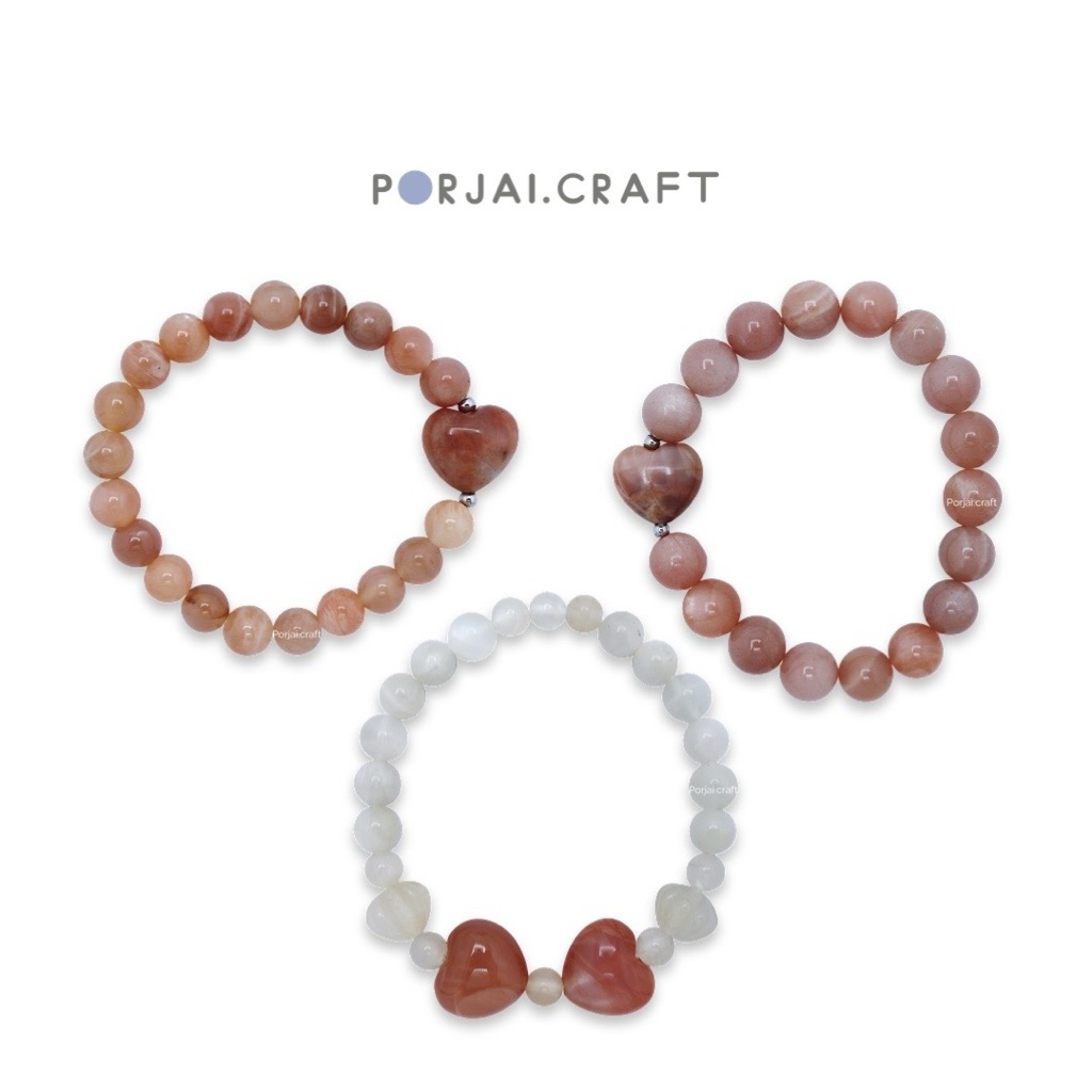 Moonstone Beaded Bracelets สร้อยข้อมือมูนสโตน