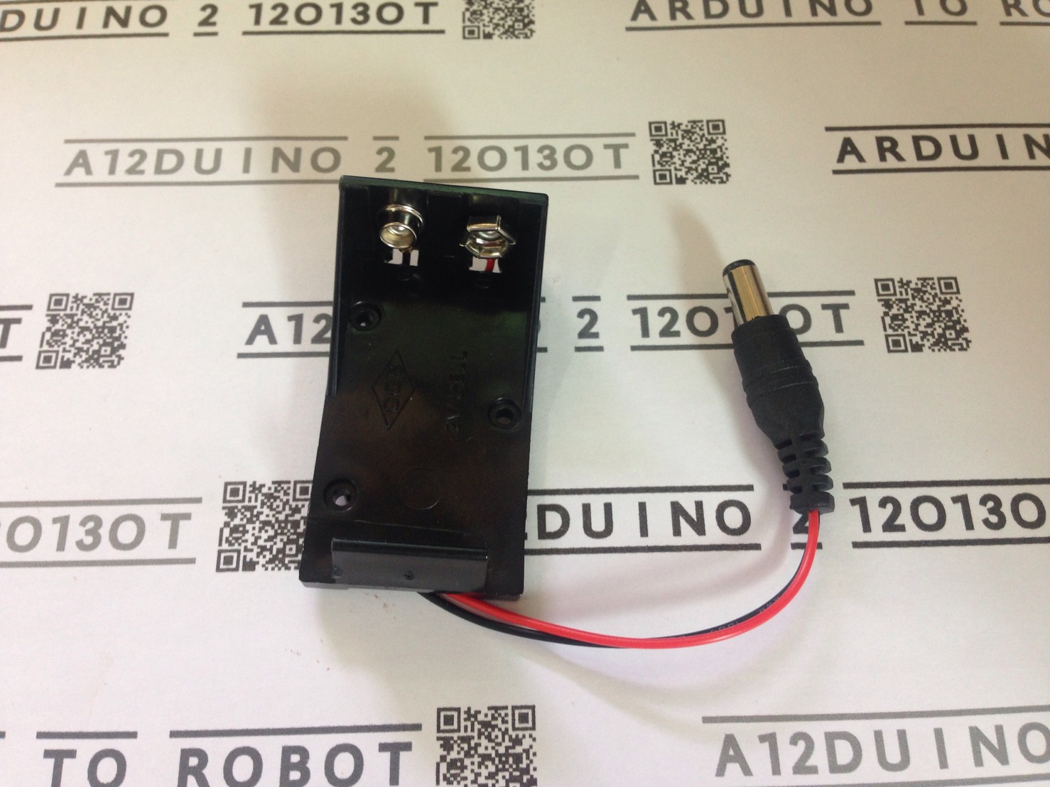 รางถ่าน 9V battery cartridge socket พร้อม Jack 5.5x2.5mm สำหรับ Arduino