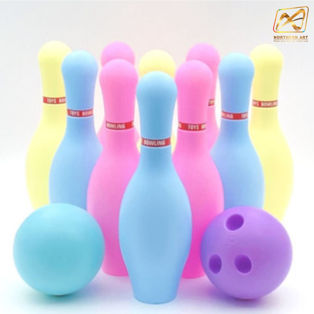 พินโบว์ลิ่ง คละสี ขนาดพินสูง 30 ซม. 1 SET มี PIN 10 ชิ้น พร้อมลูกบอล 2 ลูก