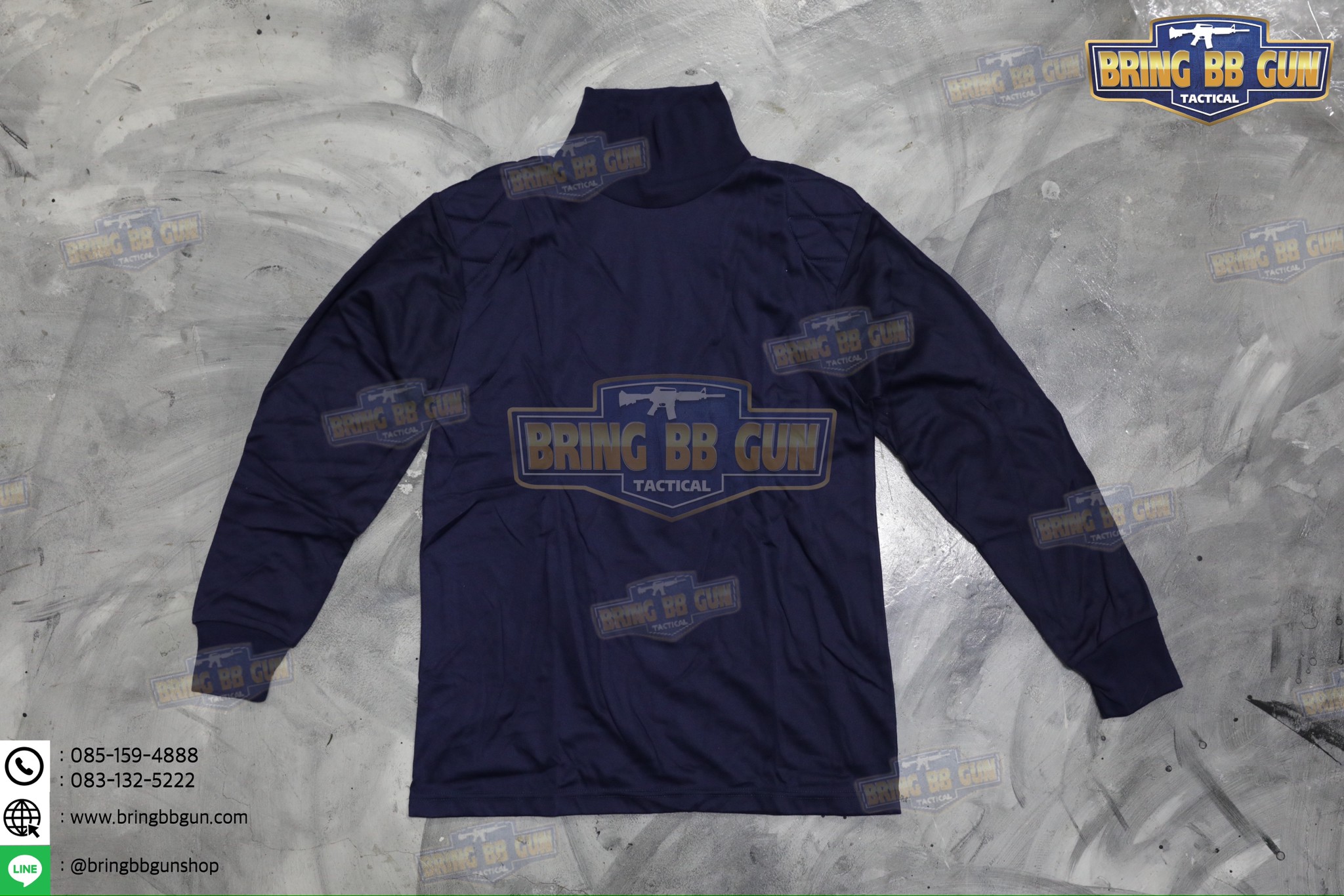 เสื้อยืดแขนยาว บุไหล่ คอเต่า (ผ้า TC)