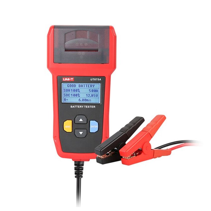 UNI-T UT675A เครื่องมือทดสอบแบตเตอรี่รถยนต์ พิมพ์ได้ 12V/24V Acid วัดแบต CCA เครื่องมือทดสอบแบตเตอรี่รถยนต์