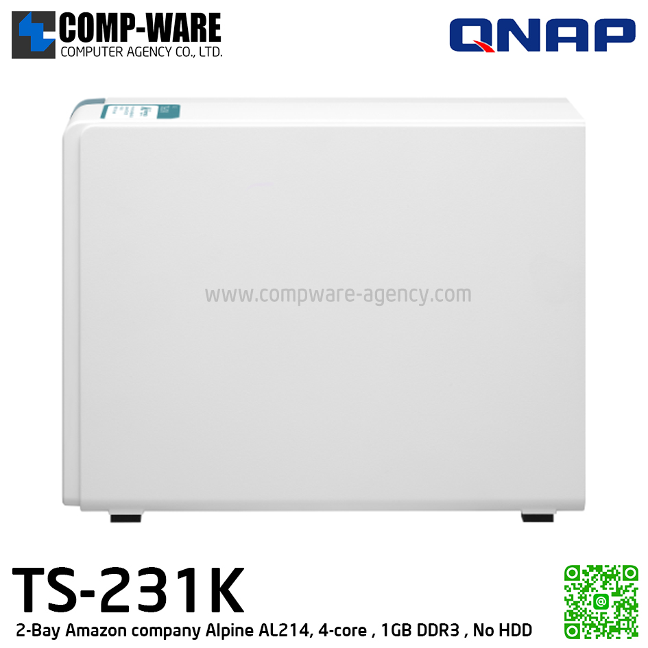 QNAP NAS (2-Bay) TS-231K (1GB DDR3 RAM) Annapurna Labs Quad-Core , No HDD // 2Y Warranty