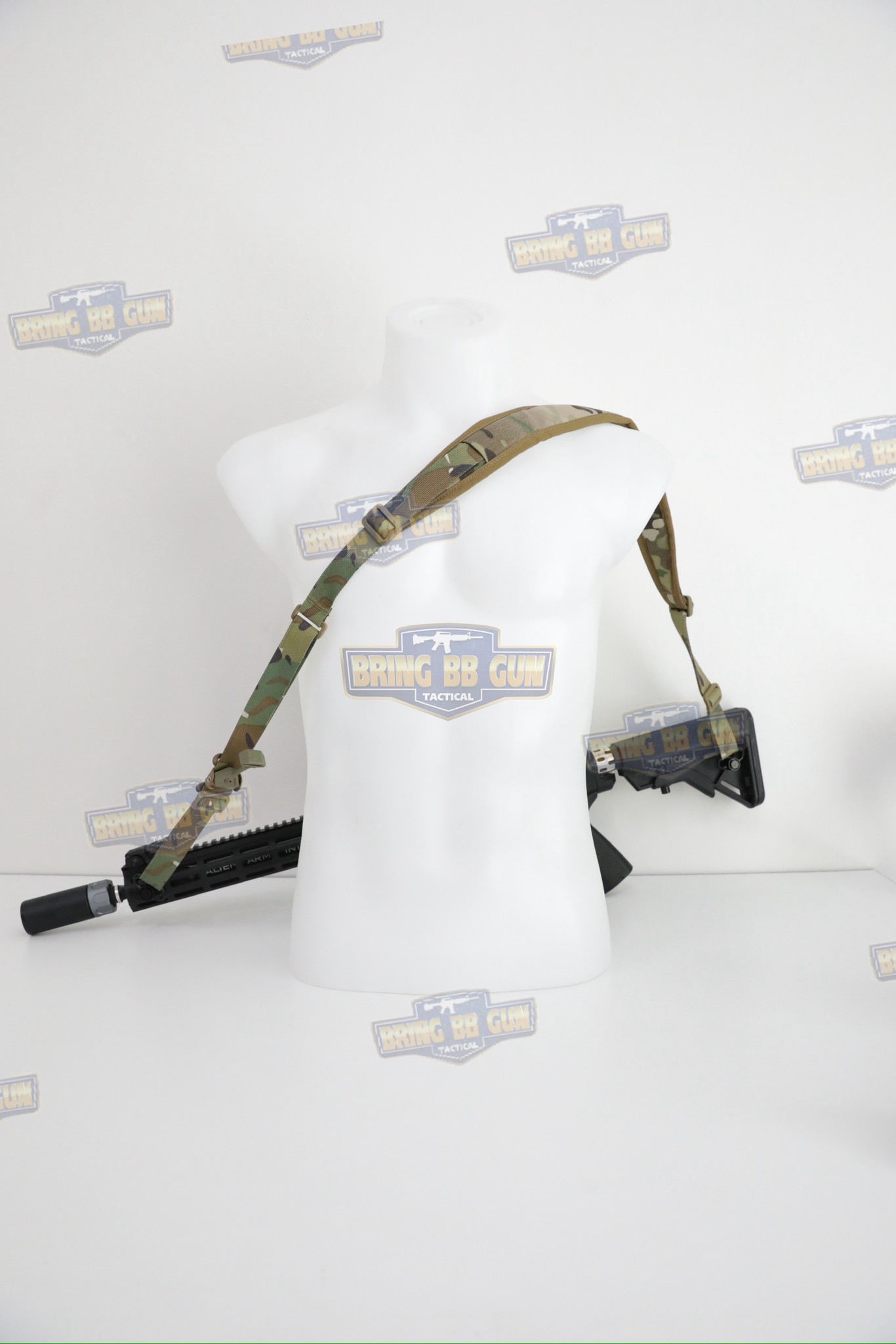 สายสะพายปืน ทรง Ferro (สายสะพายปืนยุทธวิธี 2 จุด) (Padded Sling) (The Slingster) (Adjustable dual point tactical function rope)