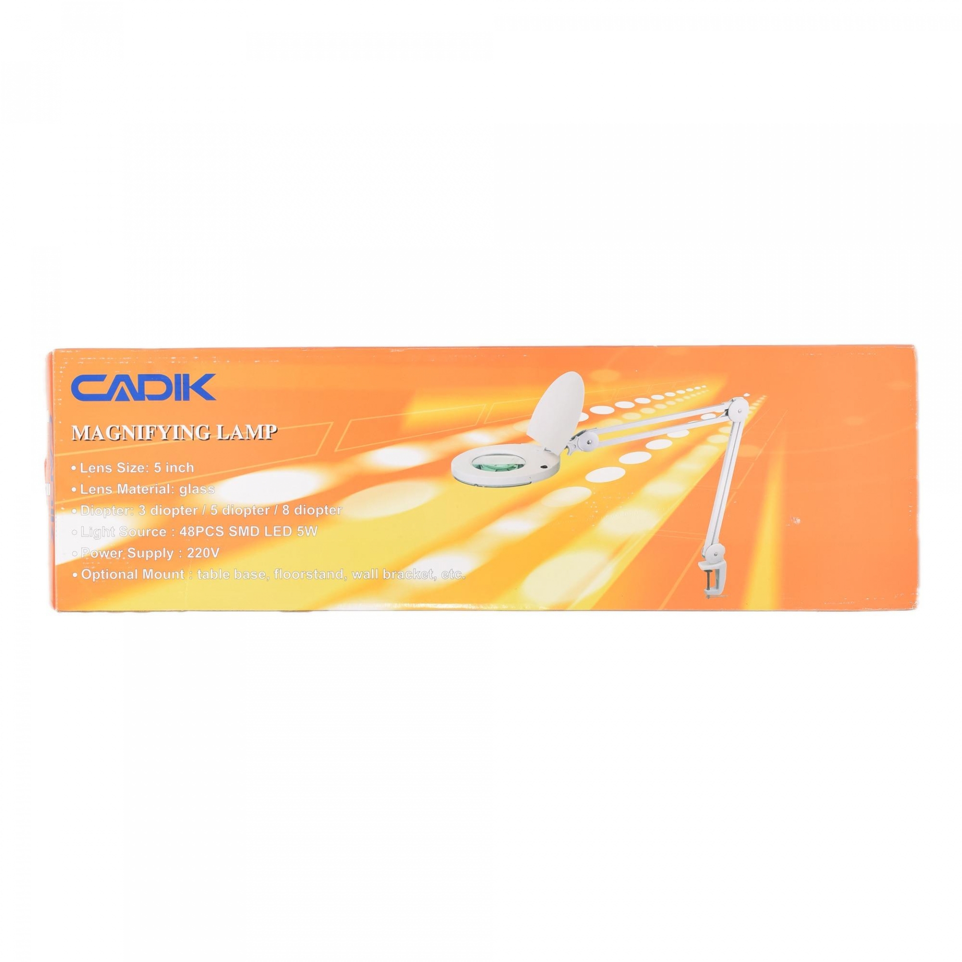 Cadik โคมไฟLEDแว่นขยาย 5D (2.25เท่า) เลนส์กระจก 5นิ้ว 700ลูเมน แบบหนีบโต๊ะ รุ่น SM-50-5