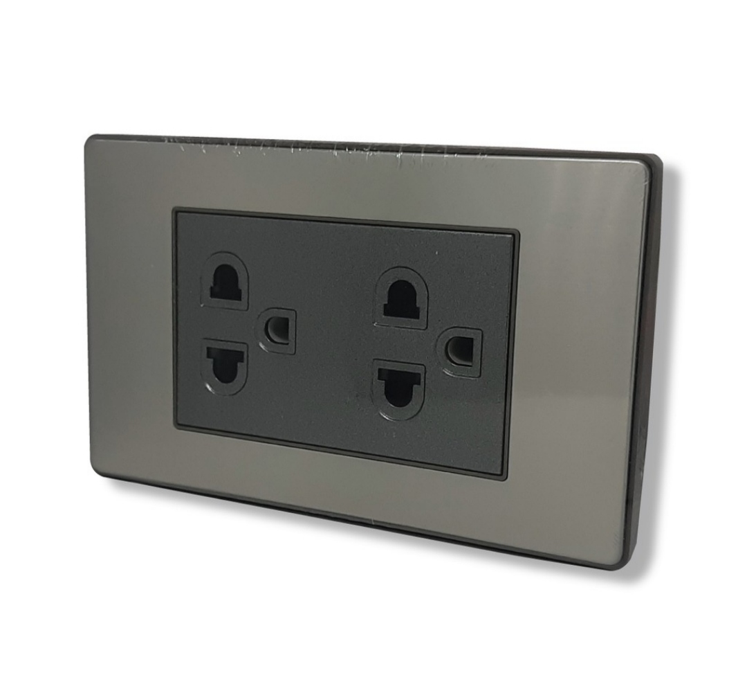 NEW!! หน้ากากกรอบสแตนเลส เต้ารับกราวคู่ ปลั๊กกราวคู่ ชุดปลั๊กไฟ ชุดสวิทซ์ Urban Series