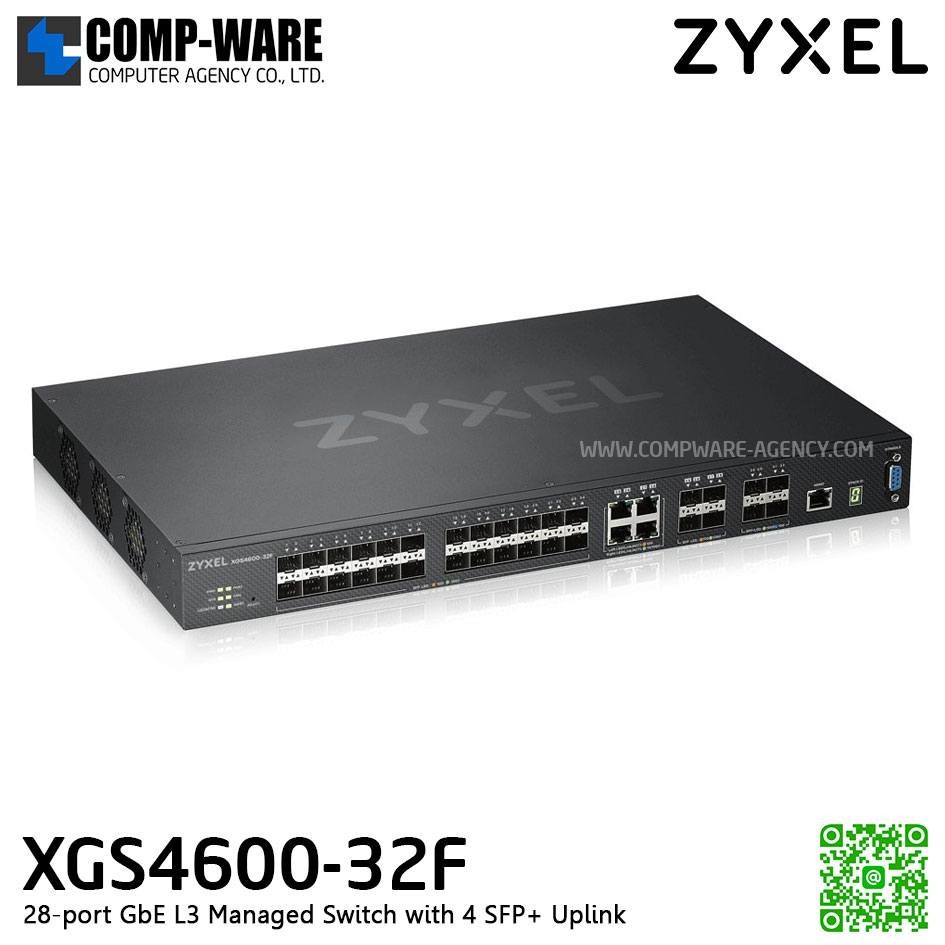 ZYXEL XGS4600-32F 28-port GbE L3 Managed Switch with 4 SFP+ Uplink