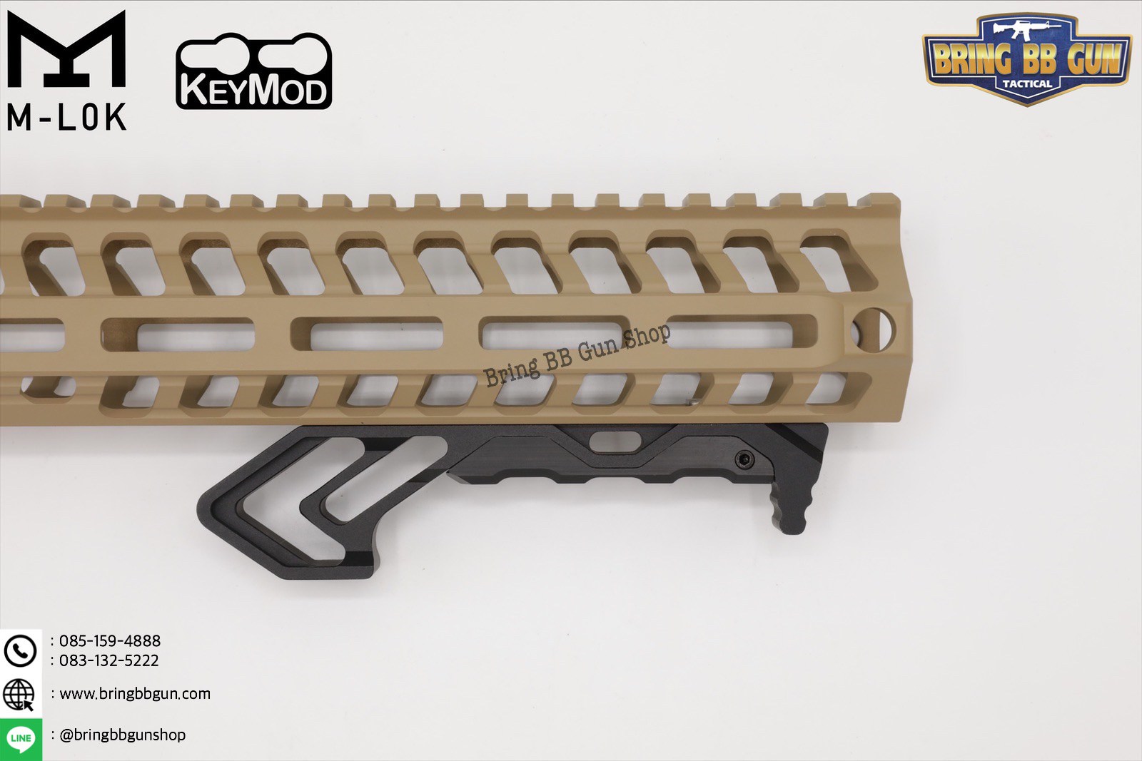 กริ๊ปมือหน้า Tyrant งาน CNC (ใช้ได้กับชุดหน้าระบบราง M-Lok และ Keymod)