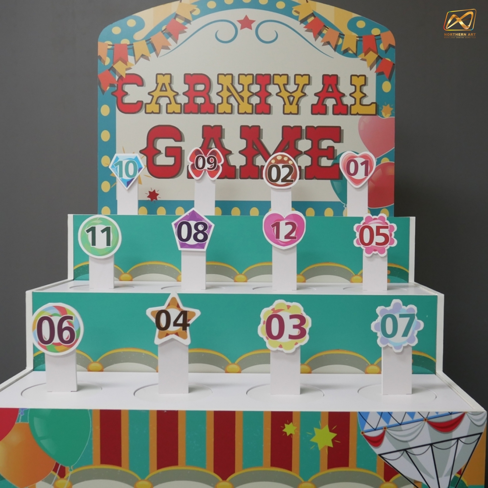 ตู้เกมส์ CARNIVAL เกมส์โยนห่วงคล้องแท่ง ขนาด (W) 80 x (L)64 x (H)160 cm. ชุดแท่งตั้งพร้อมห่วง 36 อัน (คละสี คละขนาด)