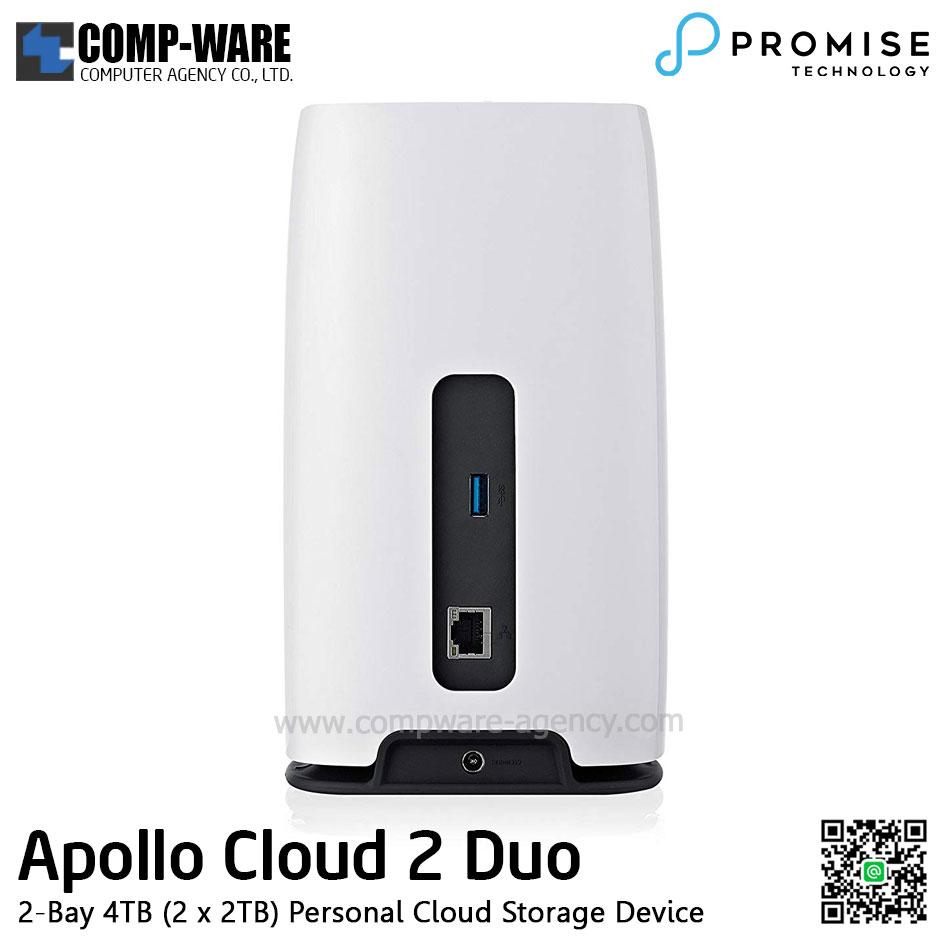 PROMISE Apollo Cloud 2 Duo Storage (2-Bay) 4TB (2 x 2TB) (256MB RAM) 3.5inch SATA - F40AP2B00000006