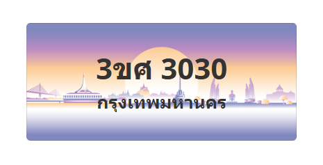 ทะเบียนสวย 3030 ขายทะเบียน 3030 3ขศ 3030