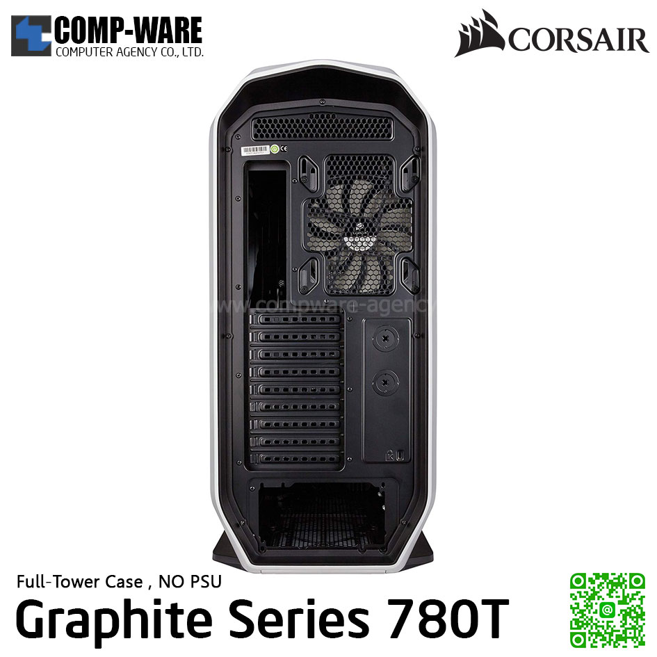 CORSAIR Graphite Series 780T White Full-Tower Chassis , No Power - CC-9011059-WW