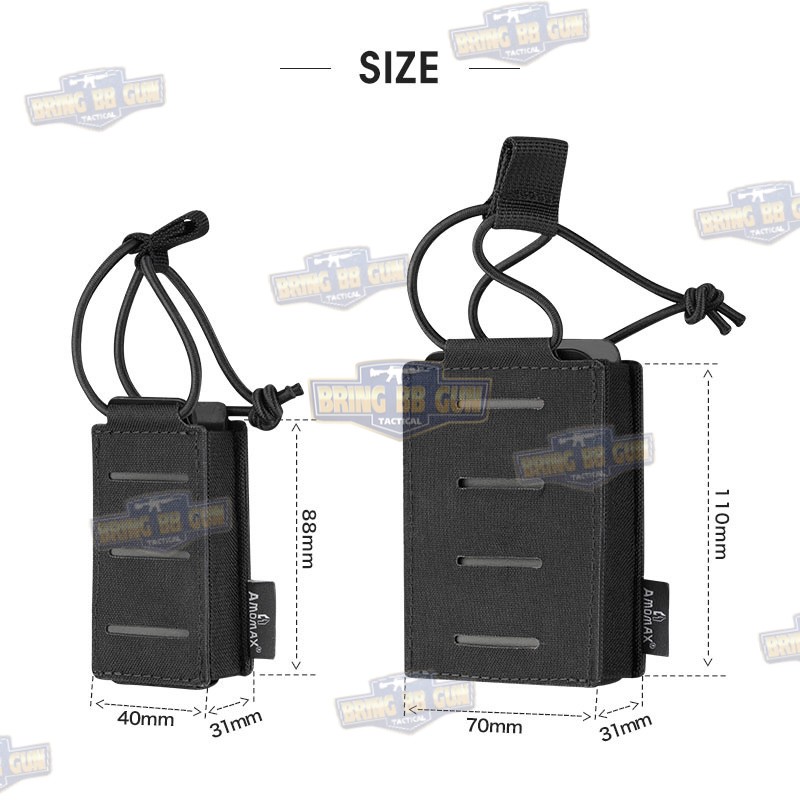 เพ้าแม็กกาซีนเดี่ยว ยี่ห้อ Amomax รุ่น ปืนสั้น (Fabric Magazine Pouch)