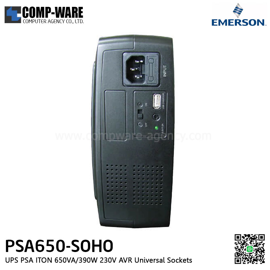Vertiv (EMERSON) Liebert UPS PSA ITON 650VA/390W 230V AVR Universal Sockets / PSA650-SOHO / 3Yrs On Site