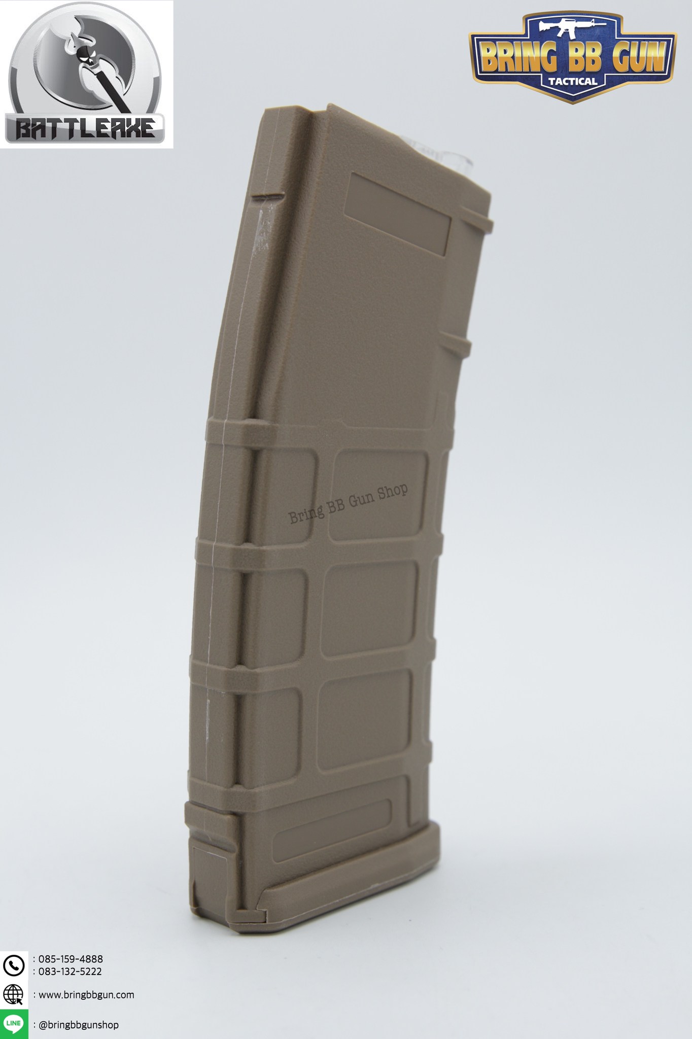 แม็กกาซีน M4 ยี่ห้อ Battle Axe แบบปั่น มี4ทรงให้เลือก ทรง P-mag(P-mag Hi-cap magazine) ทรง EPM(EPM Hi-cap magazine) ทรง 002(002 Hi-cap magazine) ทรง IMI Lancer(IMI Lancer Hi-cap magazine)