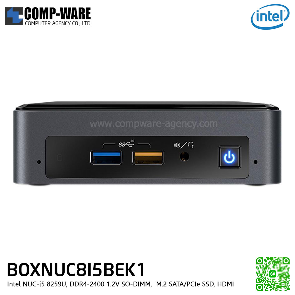 Intel NUC8I5BEK1 Mini PC NUC Slim Kit - Intel NUC-i5 8259U, DDR4-2400 1.2V SO-DIMM, M.2 SATA/PCIe SSD, HDMI BOXNUC8I5BEK1