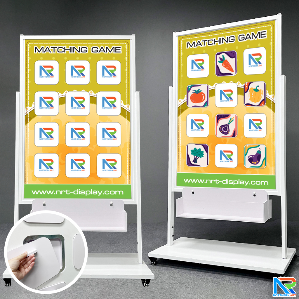 เกมส์เปิดป้ายจับคู่ 12 ช่อง Matching game ขนาด (W)94 x (D)45 x (H)170 cm.พร้อมล้อเลื่อน เคลื่อนย้ายสะดวก