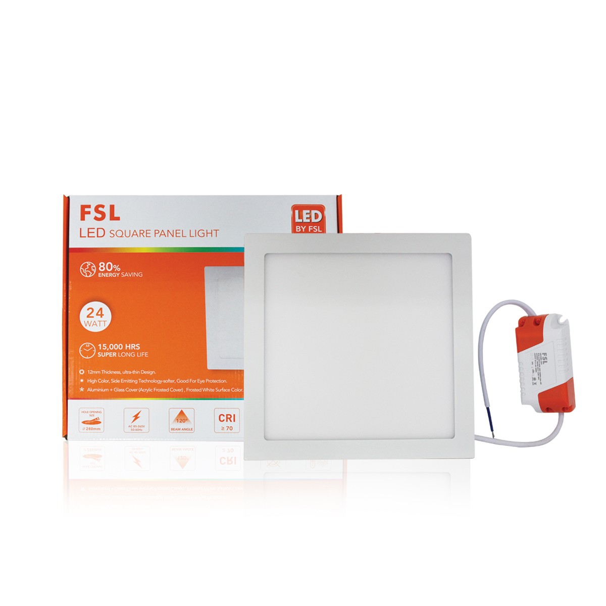 โคมฝังเหลี่ยม FSL-PN-12-24W (SQUARE) แสงขาวและแสงวอร์มไวท์