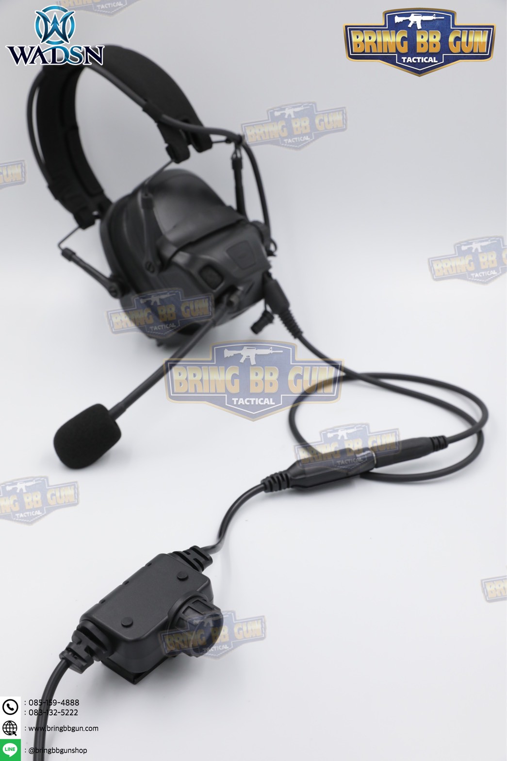 สาย PTT ทรง Ops-Core RAC ยี่ห้อ WADSN (สาย Push to Talk) (สาย PTT ทรง RAC)