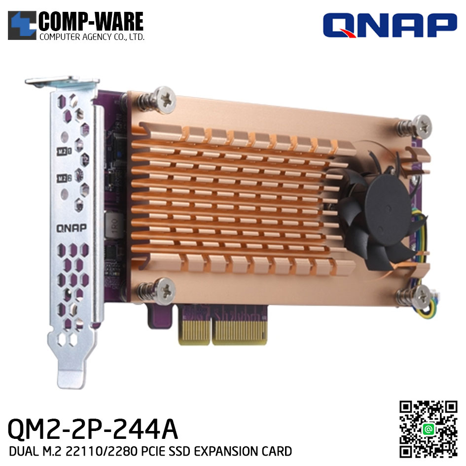 QNAP QM2-2P-244A QM2 Expansion Card (Add M.2 SSD Slots) PCI-Express