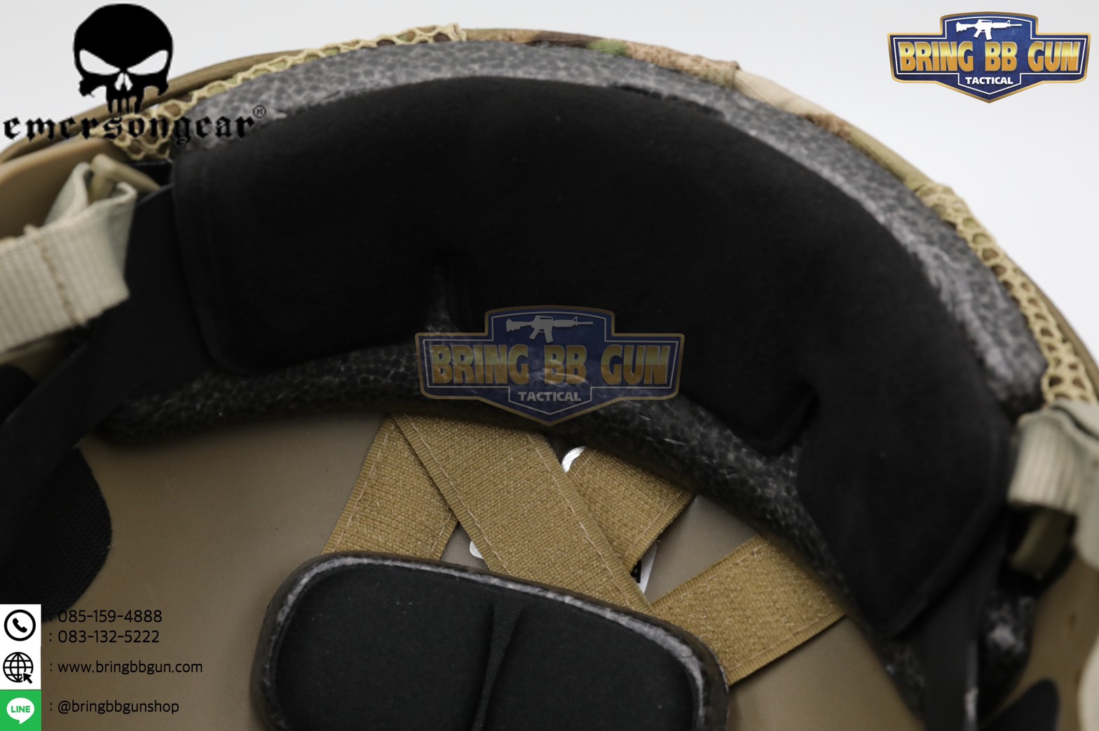 หมวก Fast ยี่ห้อ Emerson + ผ้าคลุมหมวก รุ่น ปรับท้ายทอยได้ (Fast Helmet MH type)