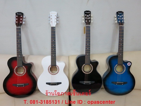 กีต้าร์โปร่งเว้า 38 นิ้ว Lanjian ของใหม่ สีดำ ขายถูก