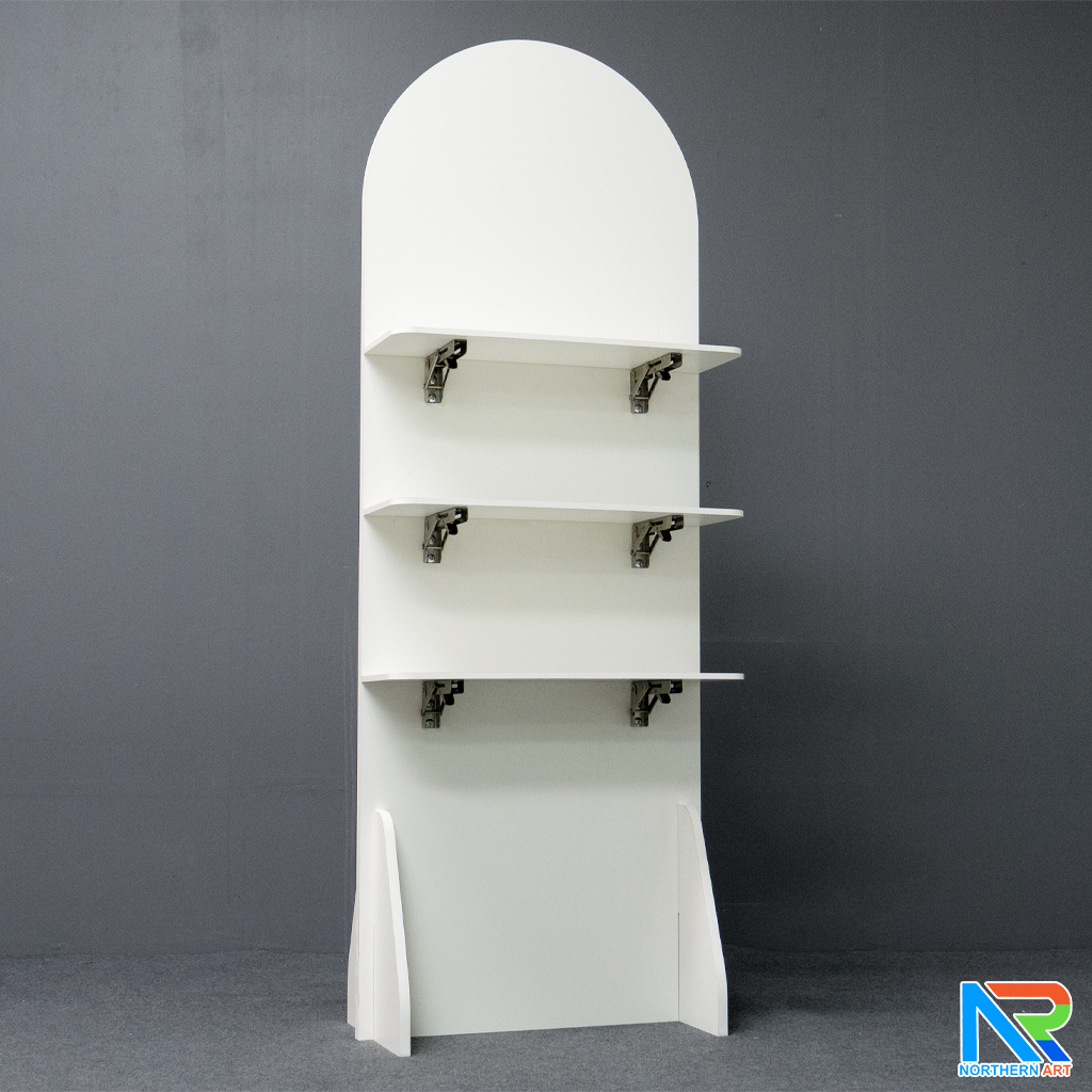 ชั้นวางสแตนดี้ไม้ MDF ปิดผิวเมลามีน ขนาด (W) 58 x (L) 30 x (H) 160 cm.