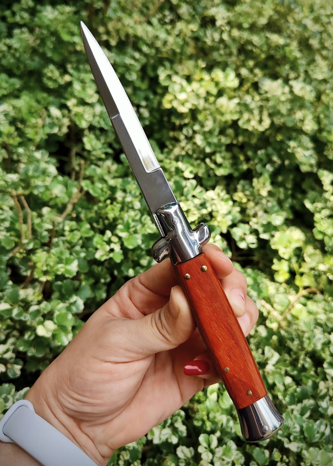 มีดเจ้าพ่อ Al Capone knife ใบเงินตรง ด้ามไม้แท้ มีดในตำนานเป็นสัญลักษณ์มาเฟีย อัลคาโป