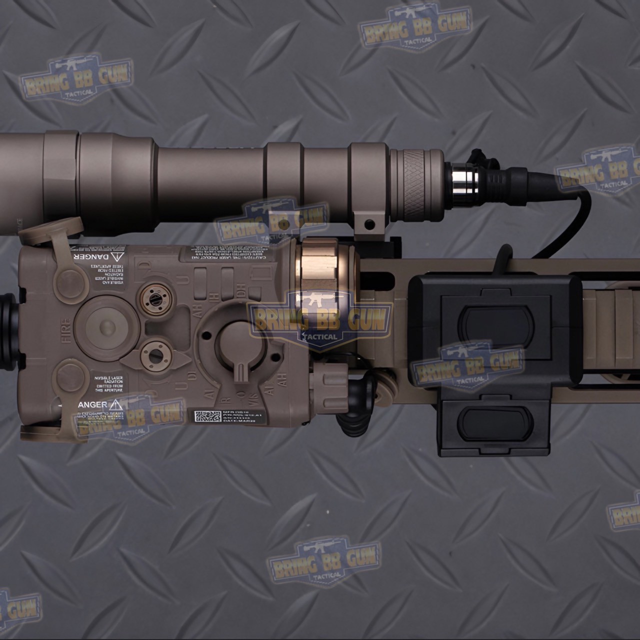 เคสสวิตซ์หางหนูแบบคู่ จับราง Picatinny (เอียง45องศา) (เคสสวิตซ์หางหนู2ทาง) (Dual Picatinny Offset for Modbutton Lite)