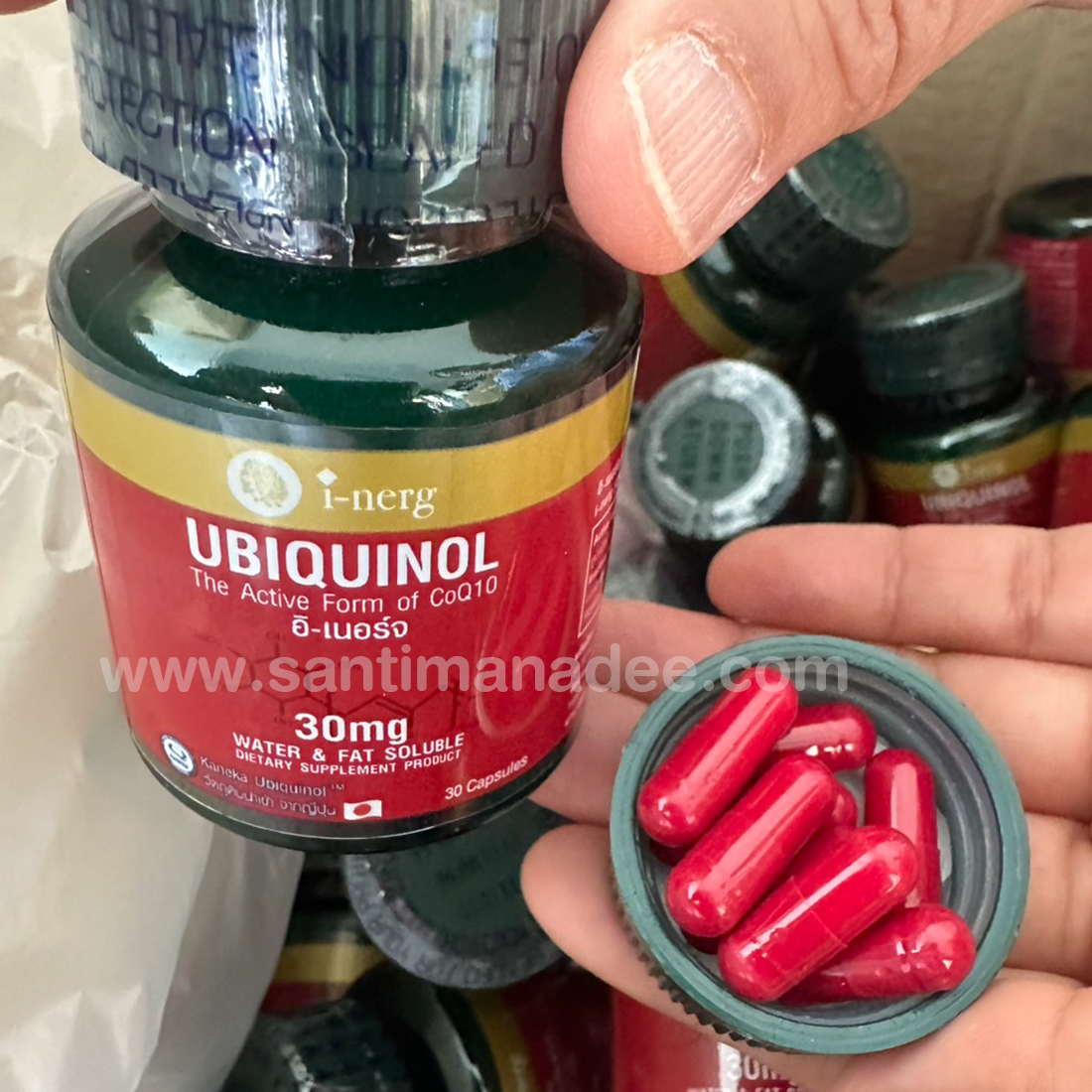 Inerg UBIQUINOL CoQ10 อิเนอร์จ Q10 โคเอนไซม์คิวเทนแบบละลายน้ำและดูดซึมทันที คิวเทน