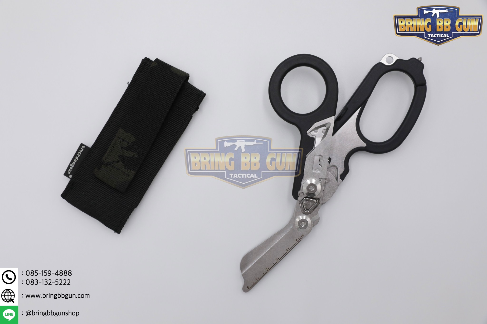 ซองใส่กรรไกรแพทย์สนาม ยี่ห้อ Emerson + กรรไกรแพทย์สนาม ทรง LM Raptor (Tactical EDC Scissor Pouch + Paramedic Scissors)