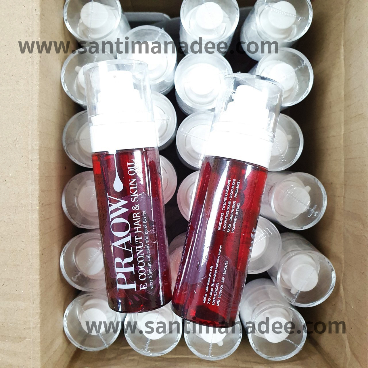 PRAOW ใช้ได้ทั้งเส้นผม ผิวหน้า และผิวกาย น้ำมันมะพร้าวโมเลกุลเล็ก ซึมดี หมอนอกกะลา น้ำมันมะพร้าวป๋า สันติมานะดี santimanadee