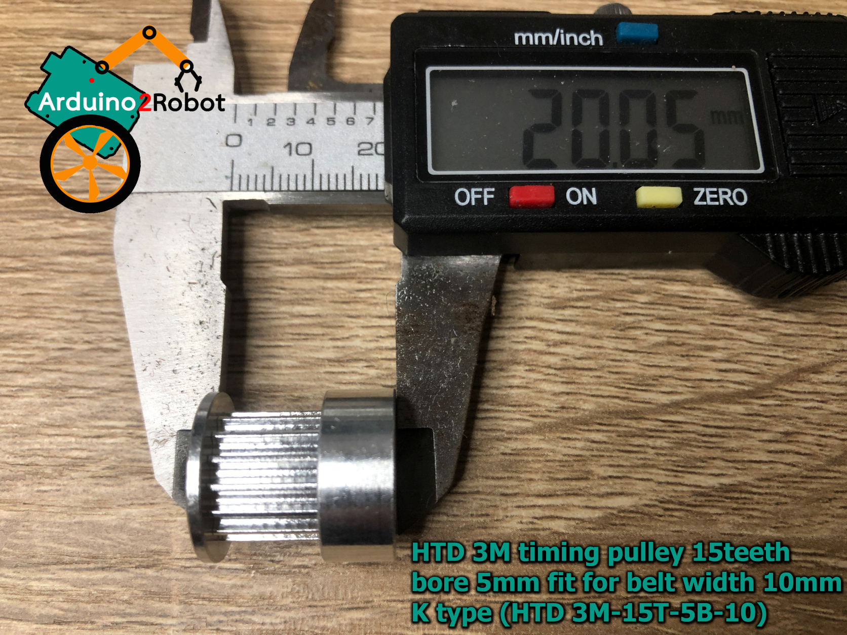 HTD 3M timing pulley 15teeth bore 5mm fit for belt width 10mm K type (HTD 3M-15T-5B-10)