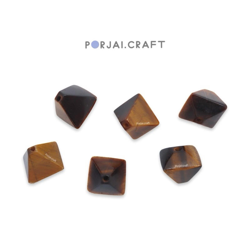 Yellow Tiger’s Diamond Shape Bead ลูกปัดไทเกอร์อาย 13mm