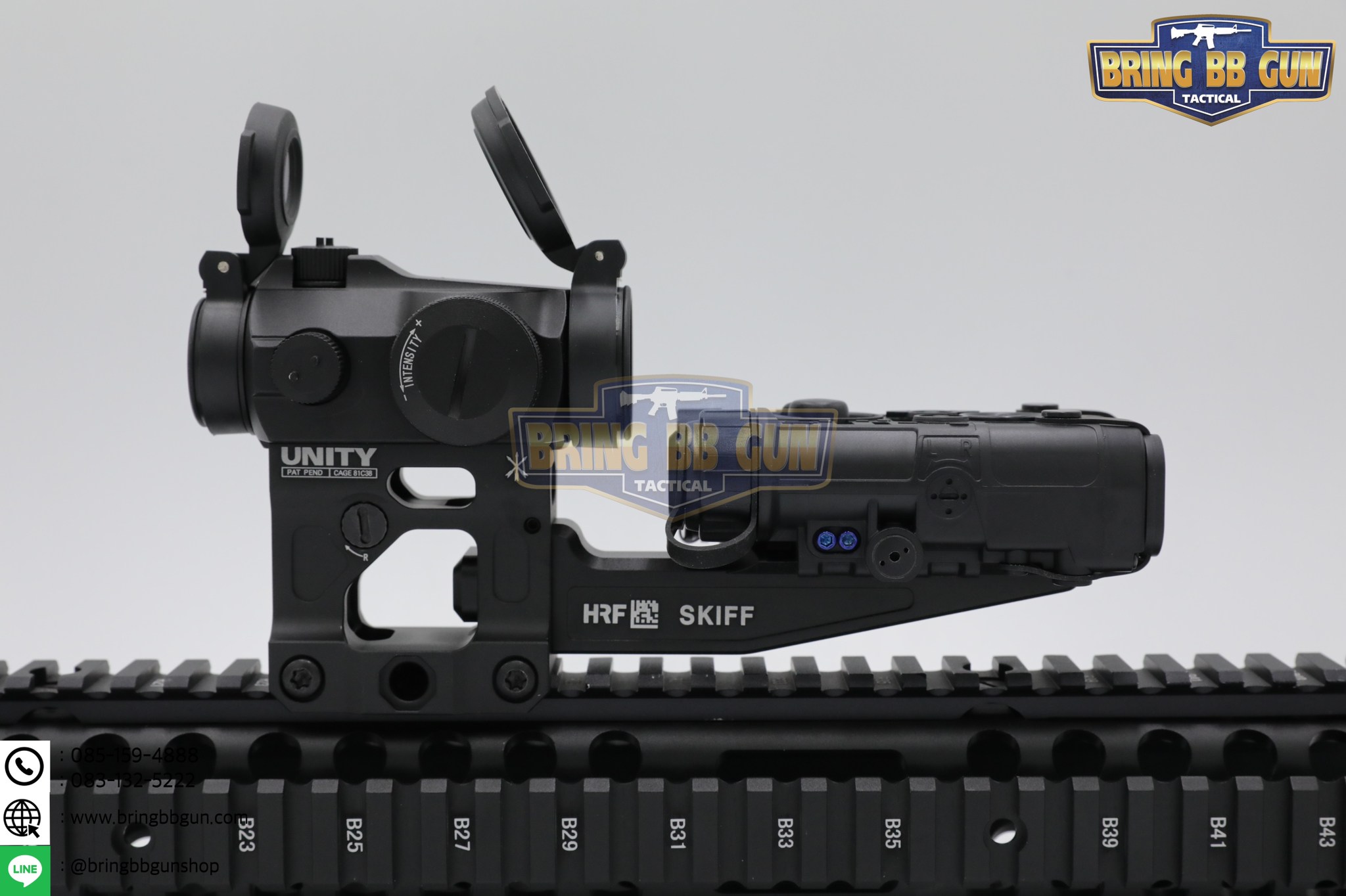 ชุดเซ็ต(Set) ดอท T2 + กล่องไฟฉาย+เลเซอร์แดง L3 NGAL + ขา Unity Fast + รางเสริม HRF Skiff