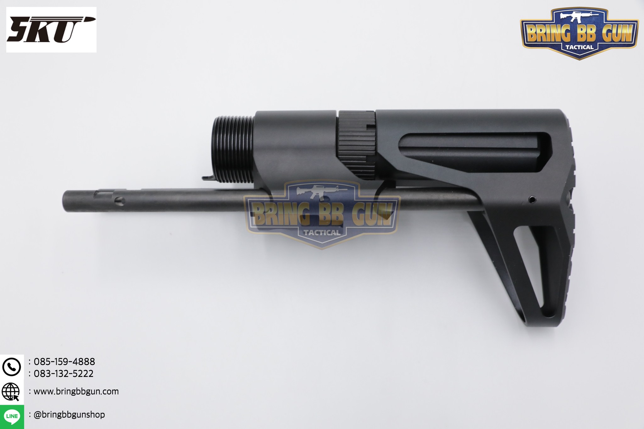 พานท้าย PDW RETRACTABLE ยี่ห้อ 5KU (พานท้าย PDW สำหรับปืนระบบแก็สที่มีลุกบัฟเฟอร์-สปริงบัฟเฟอร์)