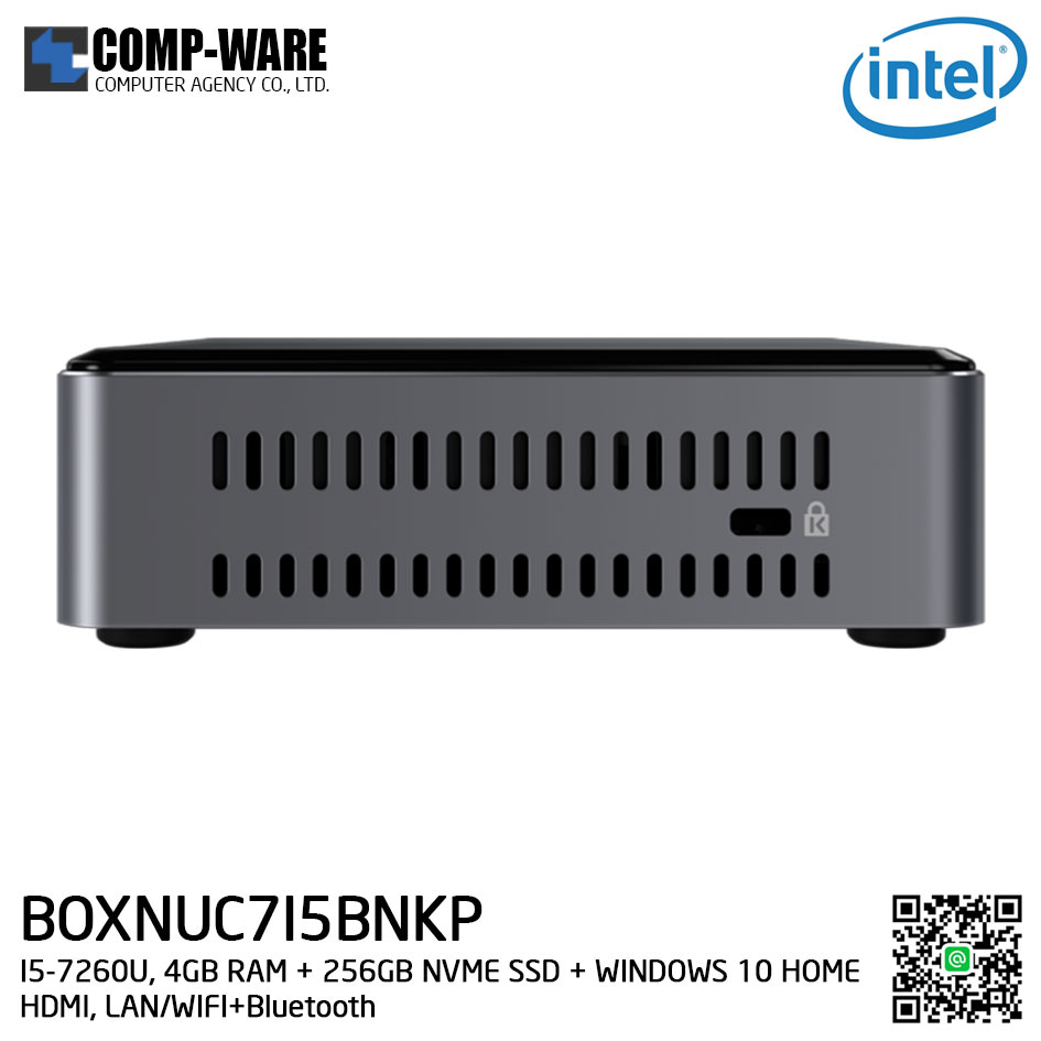 Intel NUC7I5BNKP Mini PC NUC Kit - (I5-7260U, 4GB RAM + 256GB NVME SSD + WINDOWS 10 HOME 64BIT INSTALLED, HDMI, LAN/WIFI+Bluetooth) BOXNUC7I5BNKP