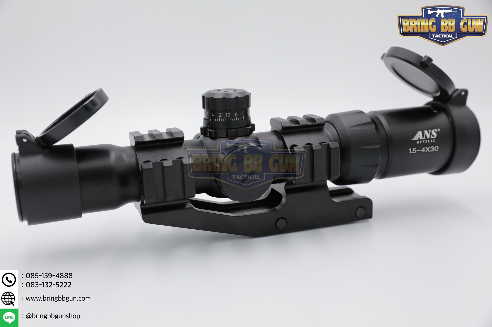 สโคปยิงไว 1.5-4x30 ยี่ห้อ ANS (CQB Scope 1.5-4x30) เป้ามี2แบบให้เลือก #Mil-Dot (เป้าเครื่องหมายบวก) #Arrow Reticle (เป้าลูกศร)