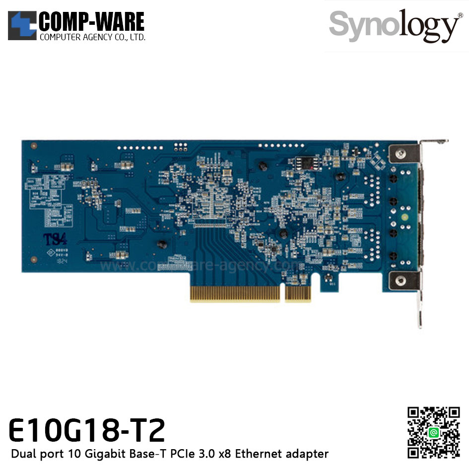 Synology 10GbE Network Card E10G18-T2 Dual port 10 Gigabit Base-T PCIe 3.0 x8 Ethernet adapter // หมดแล้วหมดเลยมีแค่ในสต๊อคเท่านั้น เช็คก่อนสั่ง สินค้าจำนวนจำกัด