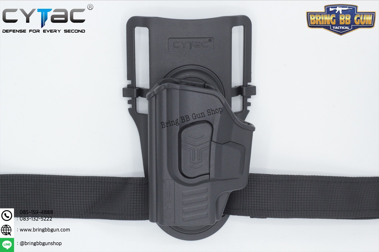 ซองปืนพกนอกปลดนิ้วชี้ Sig Sauer P365 + เพลทโหลดต่ำ ยี่ห้อ Cytac (R-Defender G3 Series P365 Holster with Low Ride Belt Loop)