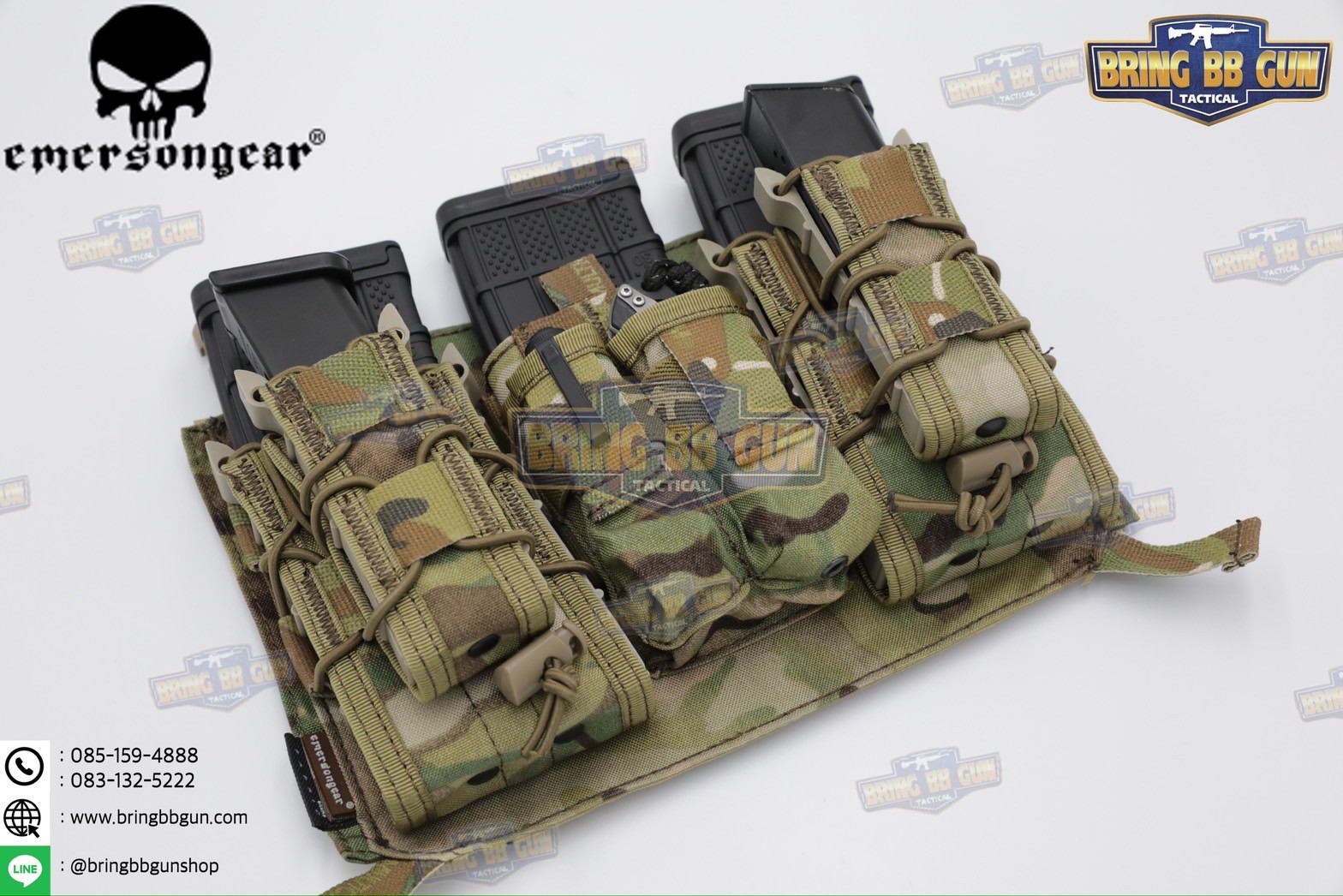 เพ้าแม็กกาซีน5.56พร้อมเพ้าแม็กกาซีนปืนสั้น ระบบ Velcro Front Panel ขนาดก้ามปู 3cm.ยี่ห้อ Emerson (Attacker Panel for 420) (Velcro Front Panel)