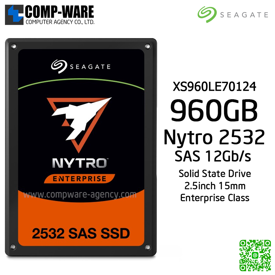 Seagate Nytro 2532 960GB 2.5Inch 15mm Enterprise SSD SAS 12Gb/s ,NO ENCRYPTION 3D eTLC ,XS960LE70124 (5 Years warranty)