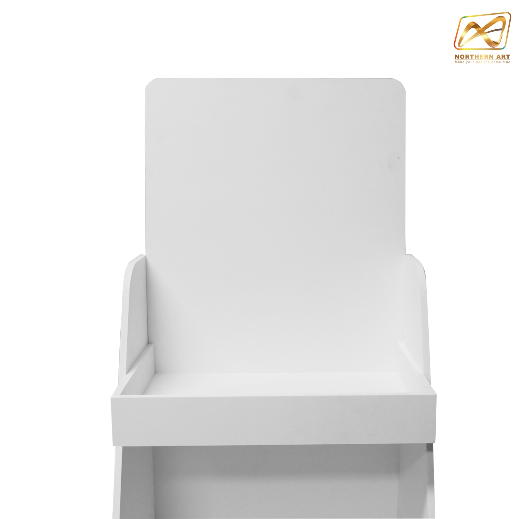 ชั้นวางสินค้าพลาสวูด 3 ชั้น ขนาด(W)35 x (D)35 x (H)118 ซม. พร้อมงานพิมพ์ พลาสวูดหนา 8 มม.