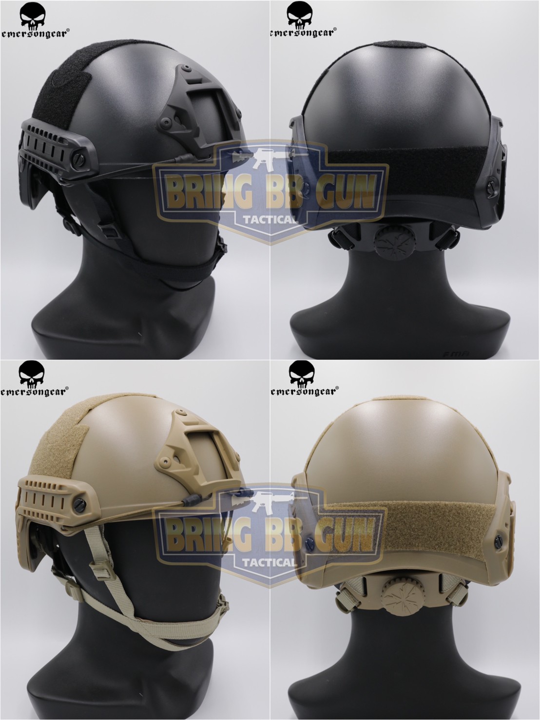 หมวก Fast ยี่ห้อ Emerson รุ่น ปรับท้ายทอยได้ (หมวกฟาส) (Fast Helmet MH type)