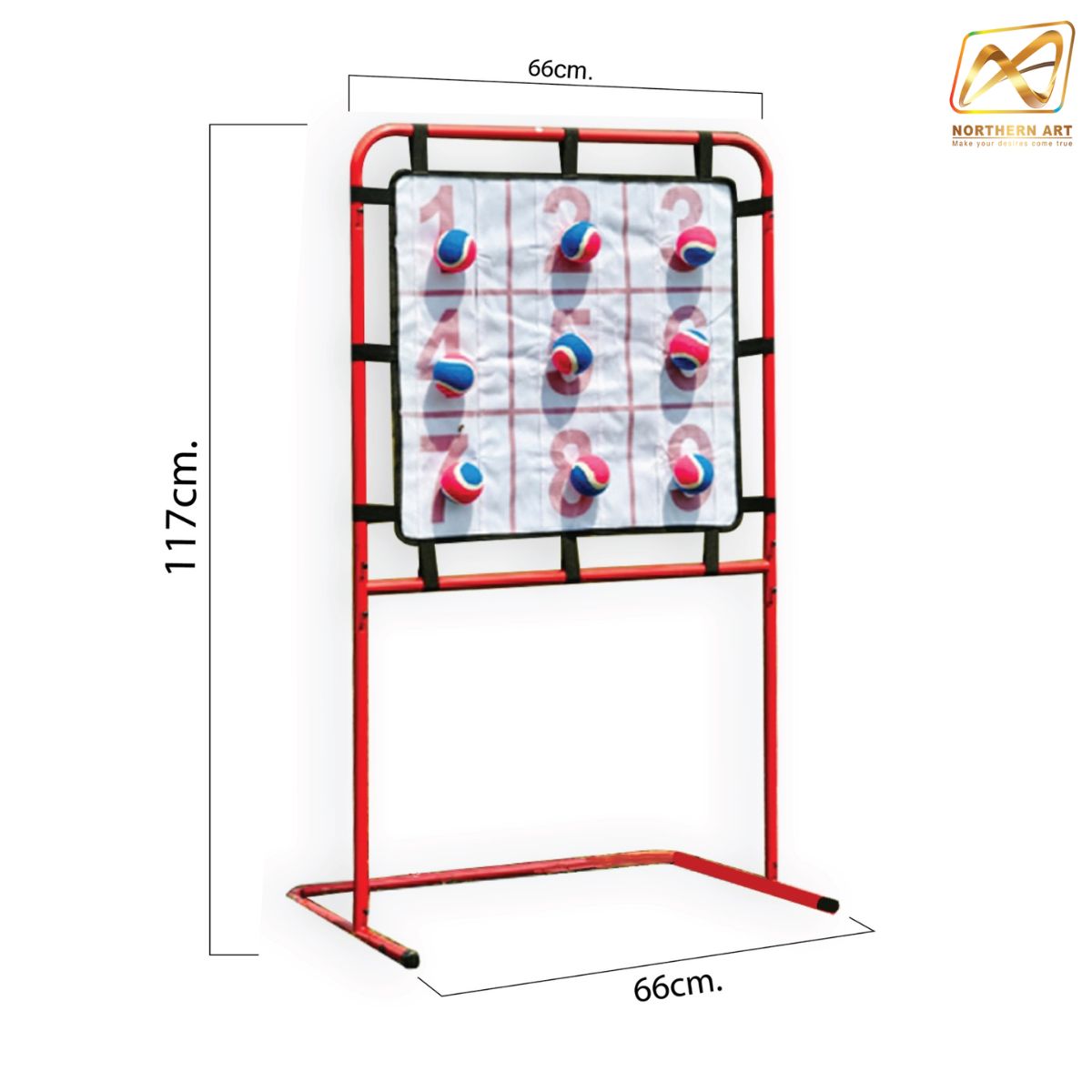 เกมส์ปาบอล ตั้งพื้น ขนาด (W)66 x (H)117 cm.ถอดประกอบได้ พร้อมลูกบอล 12 ลูก เล่นสนุกทุกที่ทุกเวลา