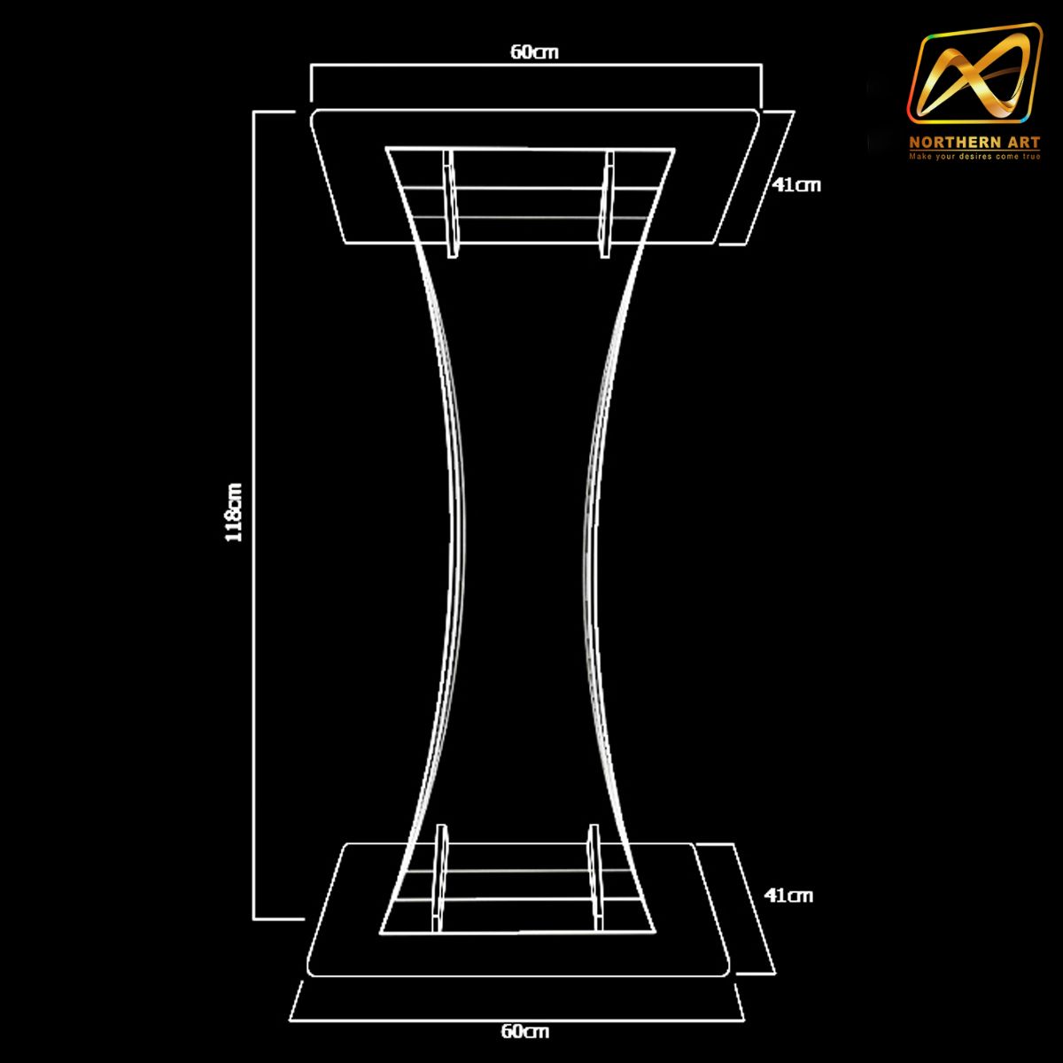 เช่าโพเดียมอะคริลิคใส ขนาด (W)60 x (L)40 x (H)117 cm. พร้อมบริการรับ-ส่ง กทมฯและปริมณฑล