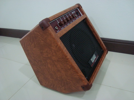 ตู้แอมป์กีต้า QUAKE รุ่น AG-15 อะคูสติก ของใหม่ เสียงดี ลายไม้ ตั้งเฉียงได้