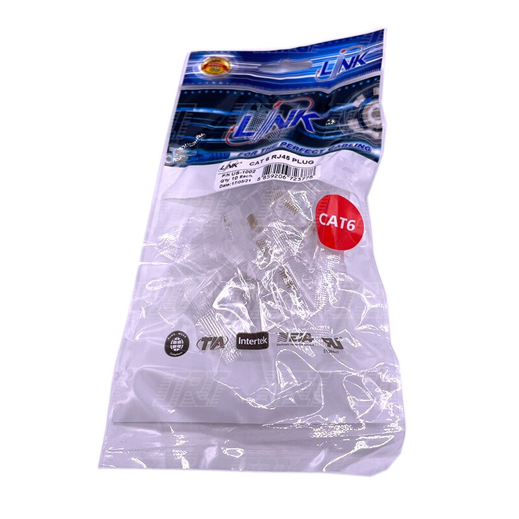 MODULAR PLUG CAT6 US-1002 | 06-10-0149 | ยี่ห้อ LINK ตัวผู้ | สำหรับสาย CAT6